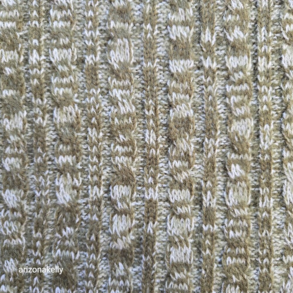 NWOT Marled Cashmere Cable Knit Scarf Green/Ivory - Picture 7 of 14